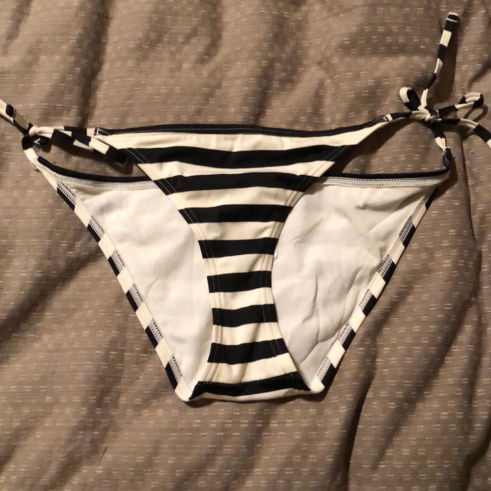 Black and white striped bikini bottom